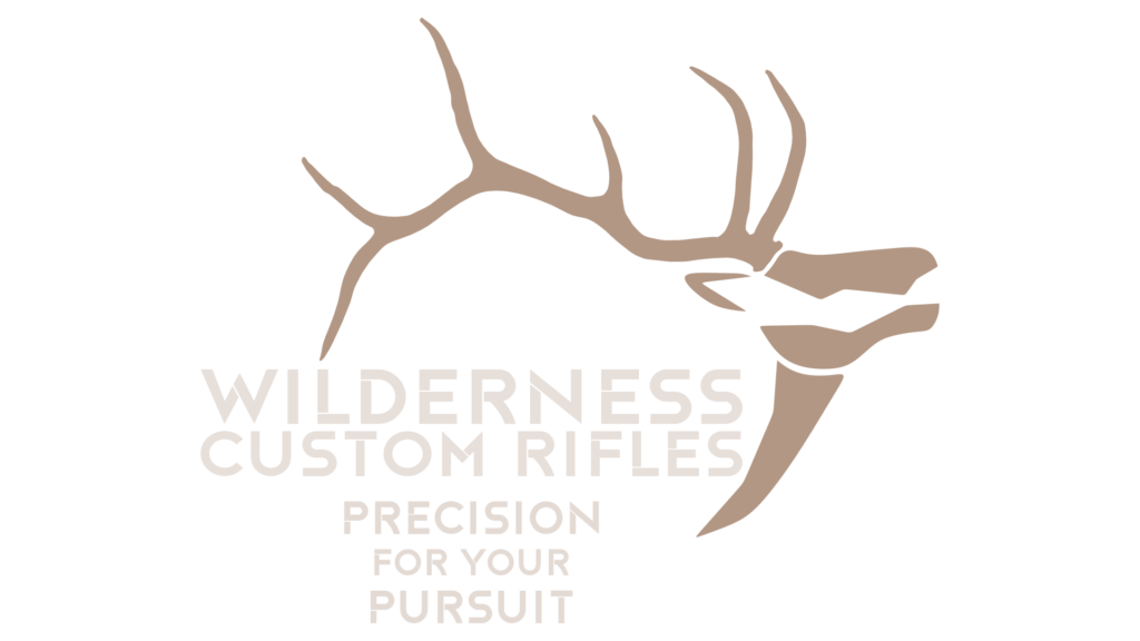 Wilderness Custom Rifles Elk Head Logo with Tagline: Precision for your Pursuit